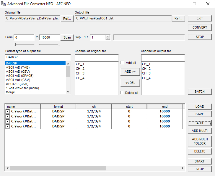 TX-View Converting Data File